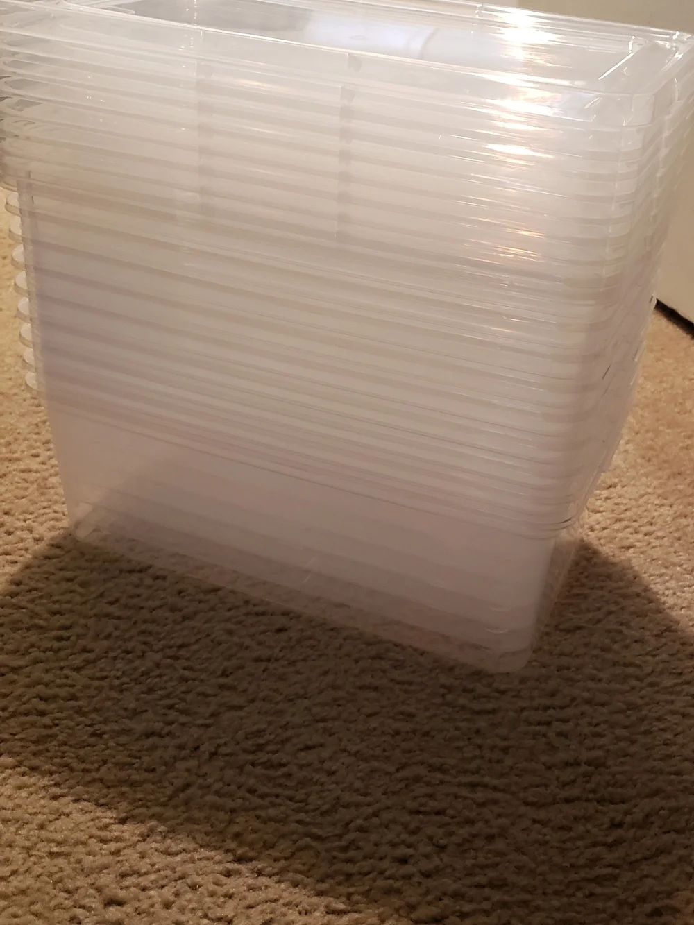 Clear Plastic Stackable Storage Bins - White/Clear